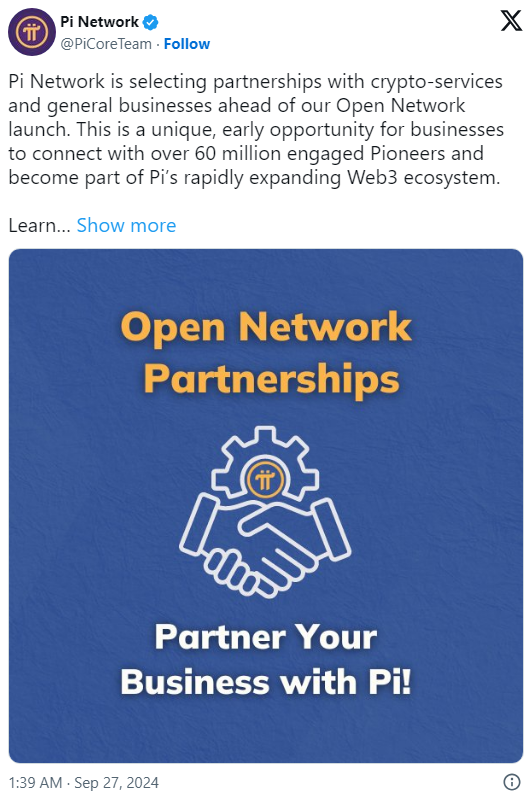 Pi Network to Forge Strategic Partnerships Across Multiple Sectors Ahead of Open Network Launch