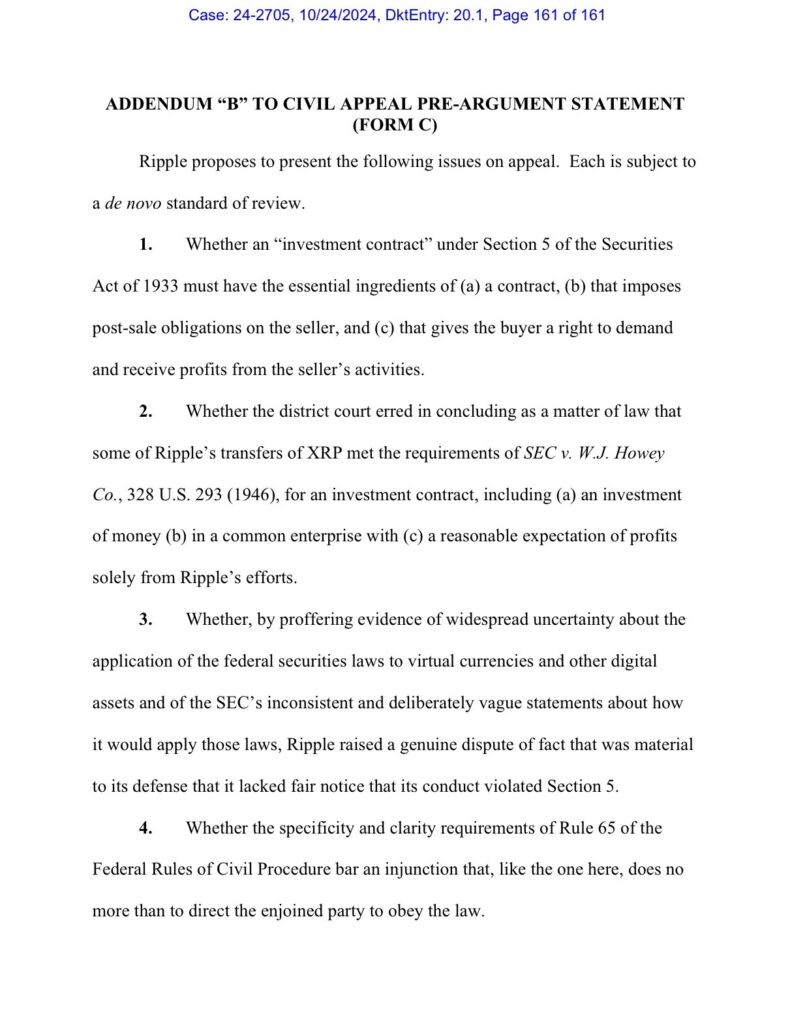 Ripple Files Cross-Appeal Against SEC, Challenges Key Legal Interpretations on XRP Sales