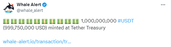 Stablecoin Giant Tether Mints 1 Billion USDT on Tron Amid Surging Demand, Sparking Price Speculations