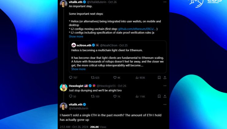 Vitalik Buterin Debunks ETH Sale Rumors: ‘I Haven’t Sold a Single ETH in the Past Month’