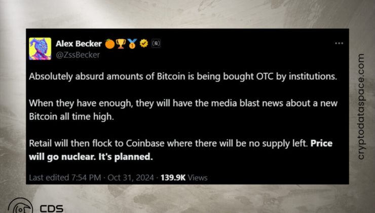 Bitcoin Uptober Rally: Alex Becker Hints at BTC Price ‘Going Nuclear’ as OTC Demand Surges